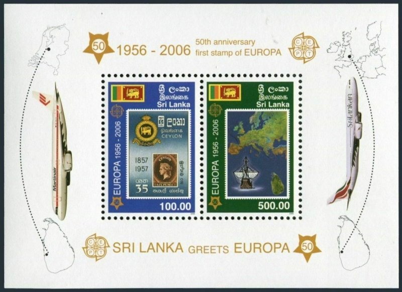 Sri Lanka 1540a sheet,MNH. Europa CEPT stamps,50th Ann.Flag & stamps.