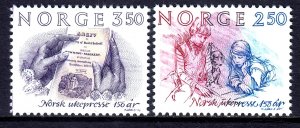 Norway 1984 Weekly Press Sesquicentennial Complete Mint MNH Set SC 848-849