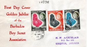 Barbados 1962 MNH Sc 254-6 FDC 2