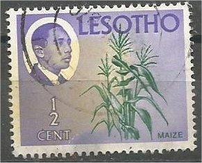 LESOTHO, 1967, used 1/2c, King Moshoeshoe, Scott 25