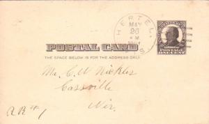 United States Wisconsin Hertel 1909 doane 2/2  1898-1997  Postal Card  Crease...