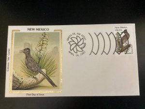 US Scott #1983 New Mexico FDC unaddressed Colorano Silk Roadrunner Yucca Flower