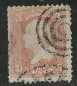 USA Scott 65 stamp,target canceled small thin at left