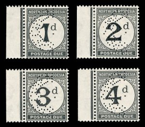 Northern Rhodesia 1929 Postage Due set perforated SPECIMEN mlh. SG D1s-D4s.