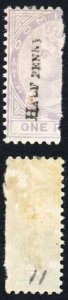 Dominica SG12 HALF PENNY in Black on half a 1d M/M Cat 70 pounds
