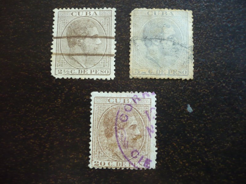 Stamps - Cuba - Scott# 122,125,128 - Used Partial Set of 3 Stamps