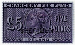 (I.B) QV Revenue : Ireland Chancery Fee Fund £5 (specimen)