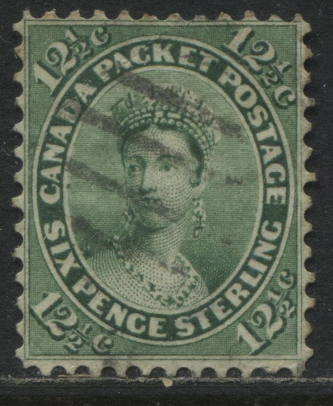 Canada 1859 12 1/2 cents green a nice clean used copy