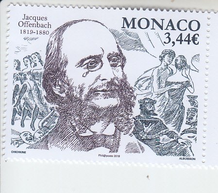 2019 Monaco Birth of Jacques Offenbach Composer (Scott 2980) MNH