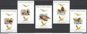 Lx091 Imperf 2015 Guinea Wwf Skimmers Birds Fauna !!! Uv Cardboard 5Bl Mnh