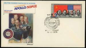 USSR Russia #4338 Apollo Soyuz Space Flight FDC Cover 1975 Soviet Union Postage