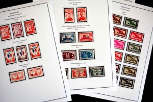 COLOR PRINTED INDOCHINA 1889-1949 STAMP ALBUM PAGES (35 illustrated pages)