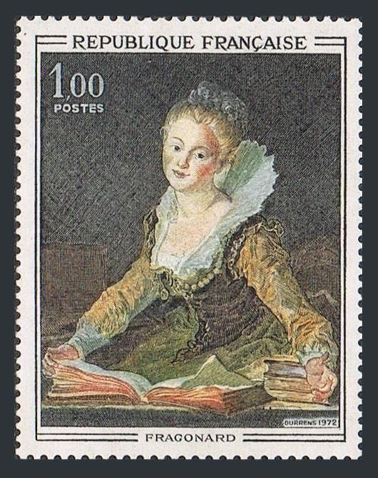 France 1327 block/4,MNH.Michel 1779. L'Etude,by Jean Honore Fragonard,1972.