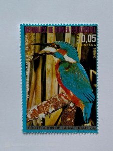 1 STAMP, MARTIN PESCADOR , KINGFISHER OF GUINEA ECUATORIAL 