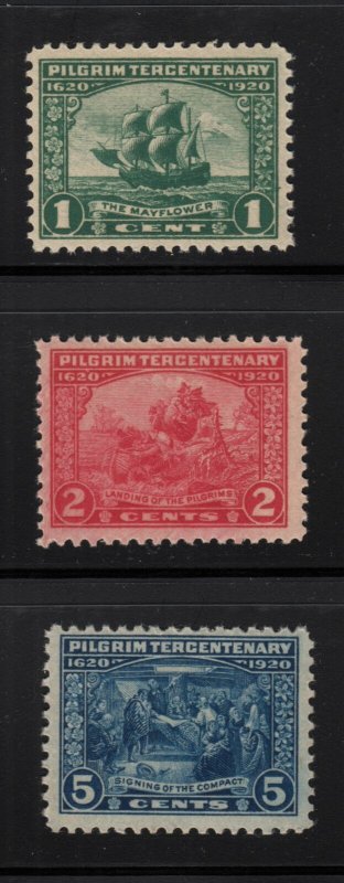 1920 Pilgrim Tercentenary Sc 548 549 550 MNH OG CV $97.50 (T