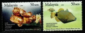 MALAYSIA SG1375a/6a 2007 MARINE LIFE PERF 12 MNH