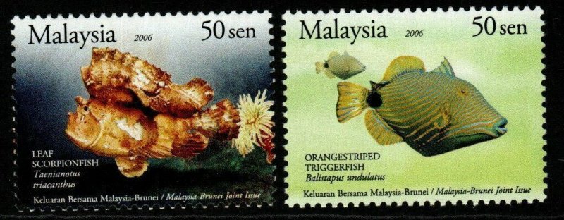 MALAYSIA SG1375a/6a 2007 MARINE LIFE PERF 12 MNH