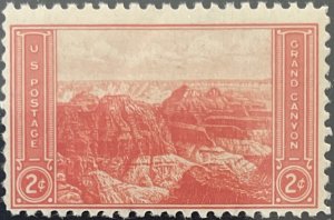 Scott #741 1934 2¢ National Parks Grand Canyon MNH OG gum bend