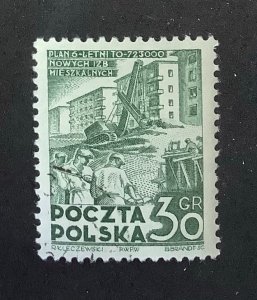 Poland 1951-52  Scott 528 MNH - 30g, Housing construction,  Six Years Plan