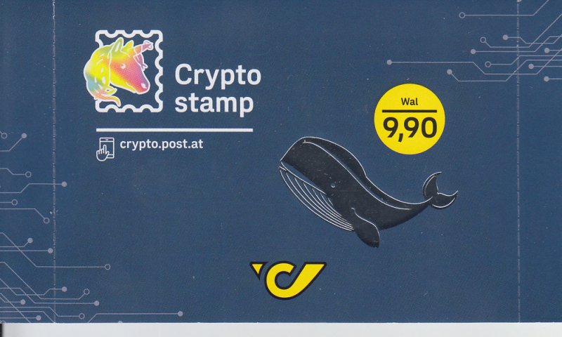 2021 Austria Crypto Stamp 3.0 Whale Unopened (Scott NA) MNH