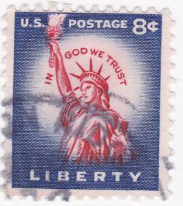 USA - 1954 - Statue of Liberty  8c Used Sc# 1041