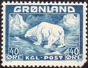 Greenland 8 - Mint-NH - 40o Polar Bear (1946) (swcv $33.80)