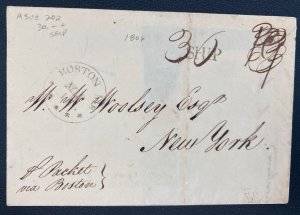 1806 Germany Letter Sheet Stampless Maritime Mail Cover To New York Usa