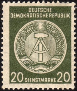 1958, Germany DDR, 20pfg, MNH, Mi DA37yB, perf 14, fibe paper, Cv $5000