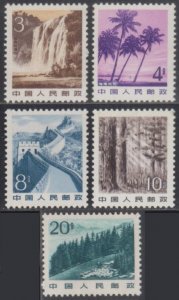 China PRC 1981 R22 Scenery Definitive Stamps Photogravure Set of 5 MNH w/ Flaw