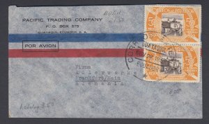 Ecuador 1933 (?) / 1935  Mixed Franking Cover to Germany with date error