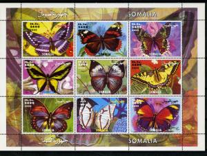 Somalia 2000 BUTTERFLIES Sheet (9) Perforated Mint (NH)