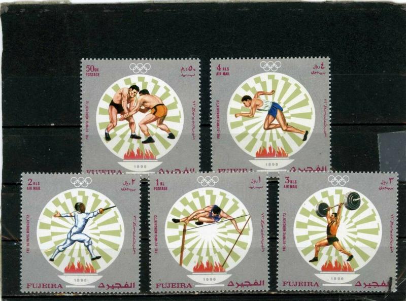 FUJEIRA 1971 SUMMER OLYMPIC GAMES MUNICH SET OF 5 STAMPS MNH