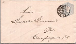 SCHALLSTAMPS CHILE 1894 POSTAL HISTORY STATIONERY COVER ADDR CANC SANTIAGO