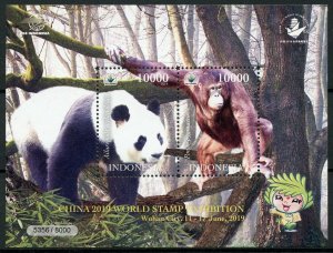 Indonesia 2019 MNH Wuhan World Stamps 2v M/S Pandas Orangutans Animals Stamps