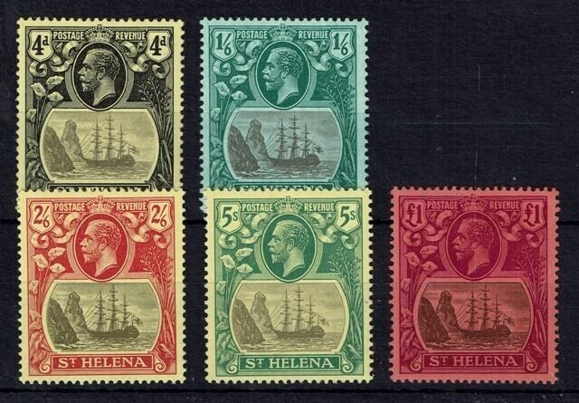 ST.HELENA SG92/6 1922-3 MCA SET MTD MINT (d)