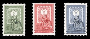 Hungary #973, B207-208 Cat$30, 1951 80th Anniversary of the First Postage Sta...