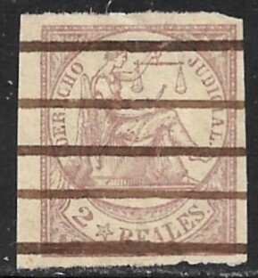 SPANISH COLONIES CUBA PHILIPPINES PUERTO RICO 1865 2r Judicial Revenue AA32 VFU