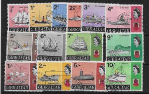 GIBRALTAR SG200/13 1967 SHIPS USED