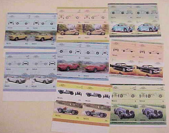 ST. KITTS NEVIS 8 DIFF. STAMPS IMPERF AUTO PAIRS MINT NH