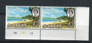 ST.LUCIA; 1960s early QEII pictorial issue MINT MNH Sheet CORNER PAIR