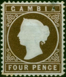 Gambia 1880 4d Brown SG15aw Wmk CC Sideways to Left Ave MM CV £600