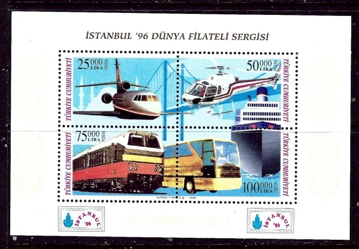 Turkey 2660 MNH 1990 Transportation S/S    (ap4214)