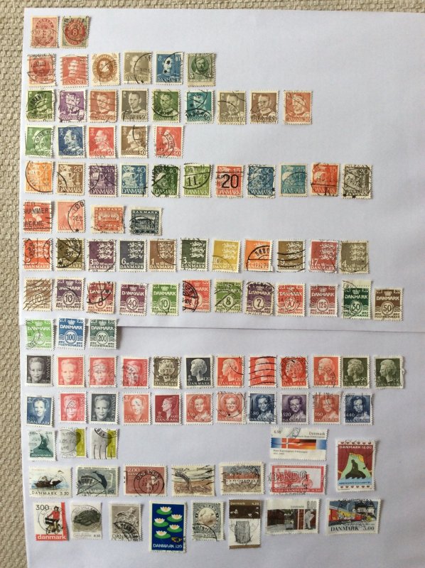 Denmark 100+ stamps - Lot G