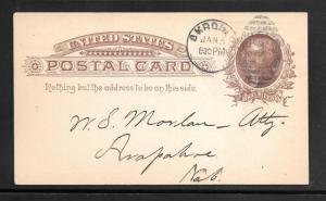 #UX8 AKRON OHIO. JAN/05/1887 1 Duplex Cancel (my1062)