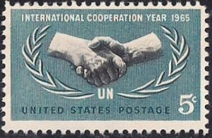 #1266 5 cents International Cooperation Year (1965) Stamp Mint OG NH Fine