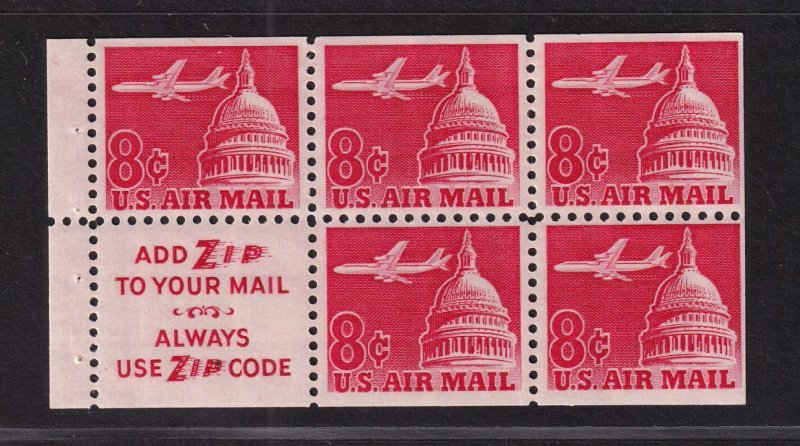 1962 Airmail booklet pane untagged Sc C64b MNH slogan 3  (C