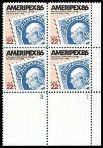 PCBstamps    US #2145 PB 88c(4x22c)Ameripex, 33 1, MNH, (PB-4)