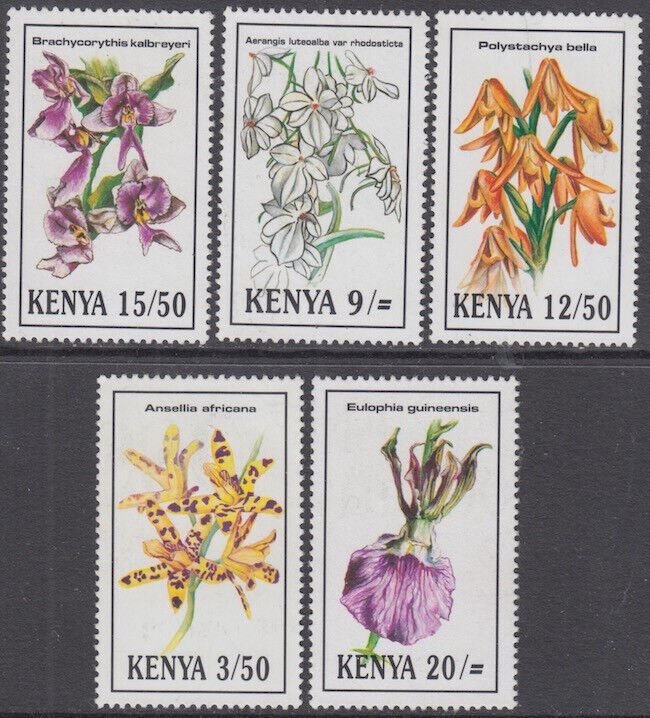 KENYA Sc# 621-5 CPL MNH SET OF ORCHIDS