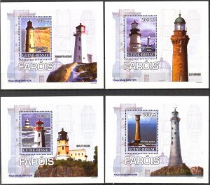 {244} Guinea Bissau 2008 Lighthouses 4 S/S Deluxe MNH**