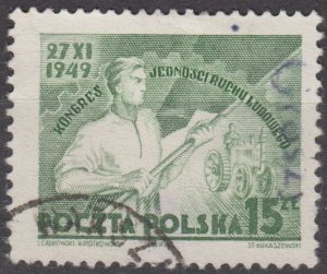 Poland 1950 Groszy overprint on Scott #462 Used